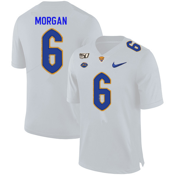 2019 Men #6 John Morgan Pitt Panthers College Football Jerseys Sale-White